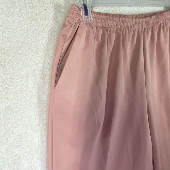 Alfred Dunner Pants Womens Sz 16 Salmon Elastic Waist Loose Fit Grannycore - Picture 9 of 9